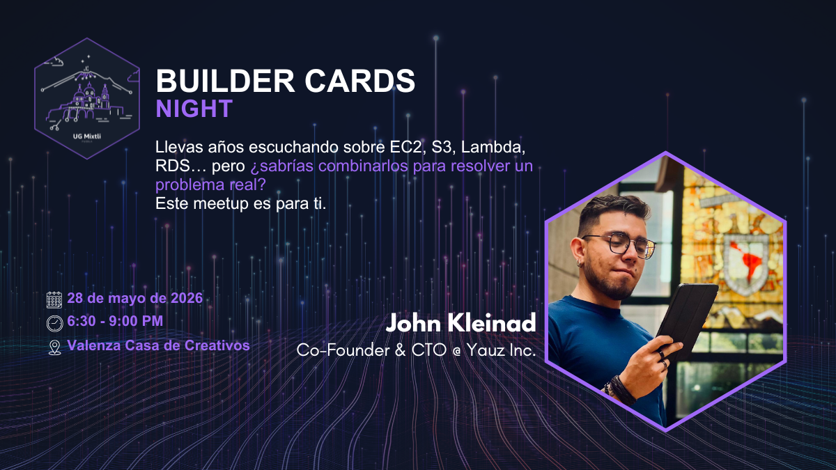 Banner: Builder Cards Night: Diseño de Arquitecturas AWS